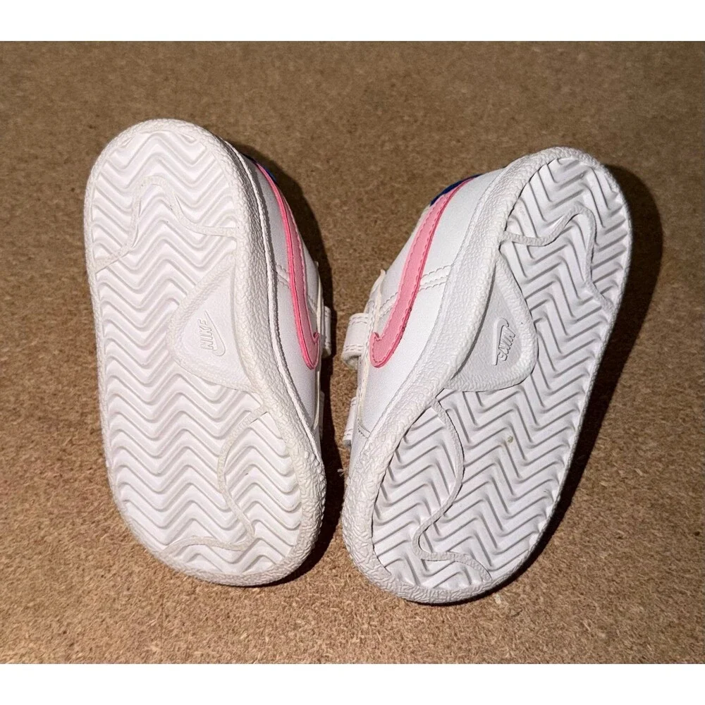 Nike Baby Sneakers White Pink Blue Court Royale Leather